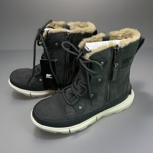 Sorel Explorer Women's II Joan Dual Zip Waterproof Boots - Grill/Fawn - Size 6